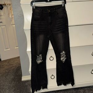Black Distressed Jeans - Size 4